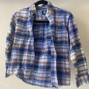 Twenty X by Wrangler Womens XS Blue Plaid Long Sleeve Button Up Shirt